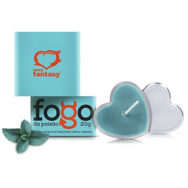 VELA BEIJÁVEL MENTA FOGO DA PAIXÃO 20G SEXY FANTASY