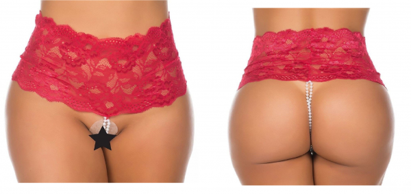 TANGA ELEGANCE PÉROLA VERMELHA PIMENTA SEXY