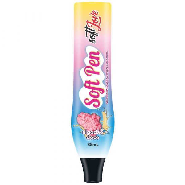 CANETA COMESTIVEL ALGODÃO DOCE SOFT PEN 35ML SOFT LOVE