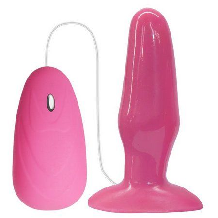 PLUG ANAL 14 X 4 CM PINK COM CONTROLE DE 5 PULSAÇÕES - ABSOLOO