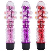 VIBRADOR COM ESFERAS MASSAGEADORAS EM SILICONE