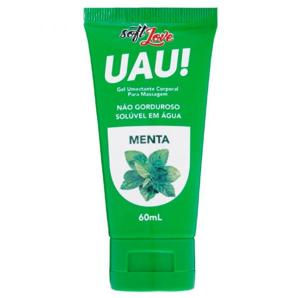 GEL LUBRIFICANTE AROMATIZADO MENTA UAU! 60ML - SOFT LOVE