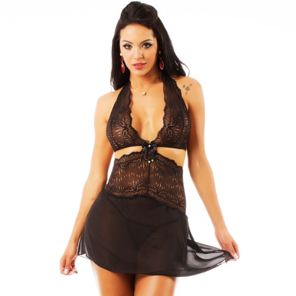 Camisola Renda Curta Pimenta Sexy  L180